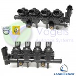Landi Renzo LPG-Einspritzschiene 4 Zyl GIRS – M Schwarz mit Sensor für Renault Dacia OEM