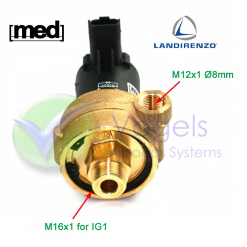 Landi Renzo LPG-Gasventil MED Typ 71 - 8mm SICMA 2 Stecker für IG1-Verdampfer