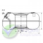 Füllstopventil 80% Höhe 200 mm 52° Für LPG-Ringtank 4-Loch