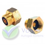 Adapterstück Messing mit Gummidichtung SHELL G.5 x G.12 - für Gasflasche