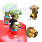 Adapterstück Messing mit Gummidichtung SHELL G.5 x G.12 - für Gasflasche