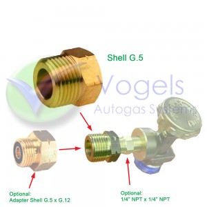 Kupplung 1/4" NPT Innengewinde x Shell G.5 W21,8 Links Außengewinde