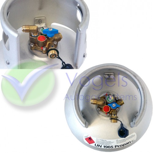 Aluminium LPG-Gasflasche 27 Liter MultiValve mit 80% Füllstopp