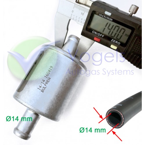 LPG-Gasfilter Typ F781 Ø14/14mm
