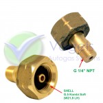 Kupplungsstück Shell G.5 Kombi-Soft W21,8 LH x 1/4 Zoll NPT Außengewinde