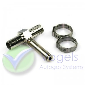 Ventilschutz T-Stück Ø12mm für Gasschlauch mit Rückschlagventil für Electronic Valve Protector Kit