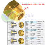 Hochdruck-Gasschlauch 400mm 2 x G.2 SHELL-F (21,8 x 1/14 lh) inkl. 2 x D4 Adapter