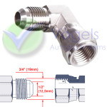 Kupplungsstück abgewinkelt 2x 1/2"UNF Außengewinde x Innengewinde für Flüssiggas-Füllschlauch - (8KTX-S)