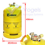 Gaslow Stahl LPG-Gasflasche Ø246mm Multiventil 14,5 Liter (6kg) mit 80 % Füllstopp – R67 nachfüllbar