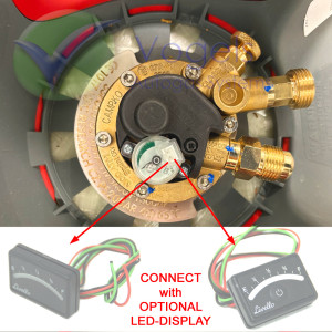 Komposit-LPG-Gasflasche Multiventil 24,5 Liter mit 80 % Füllstopp + Tankanzeige, Sensor und Verkabelung