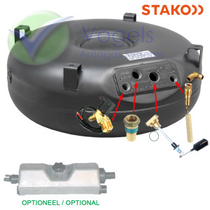 STAKO LPG-Ringtank 4-Gats 75L (Ø720x230) 52° incl. Appendages - Tankkast optioneel.