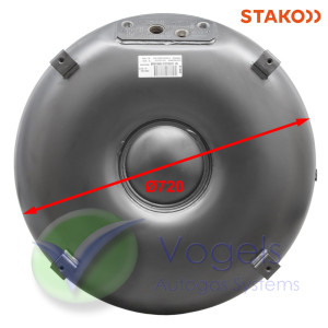 STAKO LPG-Ringtank 4-Gats 75L (Ø720x230) 52° incl. Appendages - Tankkast optioneel.