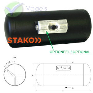 STAKO LPG-Zylindertank 4-Loch 55L (Ø360x632) inkl. Ventile - Armaturenkasten optional.
