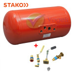 STAKO Zylindrischer LPG-Brenngastank 4-Loch 15 Liter (Ø200x548) - Inkl. Ventile - Armaturenkasten optional