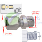 Kupplungsstück 15 mm Kompression x 1/2" Zoll Außengewinde (07-032-08)
