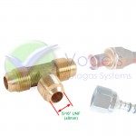 T-Stück 3x 5/16" UNF Flare für Rohr