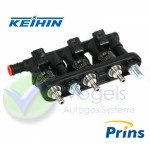 Keihin KN9 LPG/CNG Einspritzschiene 3 Zylinder Weiß (43cc) für Prins VSI System