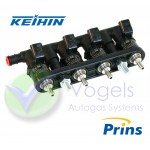 Keihin KN9 LPG/CNG Einspritzschiene 4 Zylinder Gelb (73cc) für Prins VSI System
