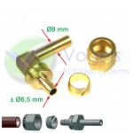 FARO 8-mm-Kupplung, abgewinkeltes 90°-Rohr
